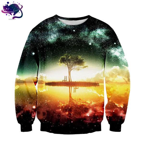 Space Island Illusion Crew Neck